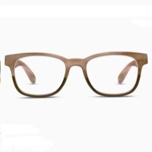 Peepers Waverly Blue Light Blocking Reading Glasses in Chai Horn/Green